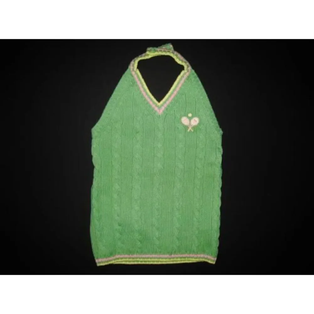 NEW Gymboree girls preppy sweater halter tank top shirt green pink tennis 6 7